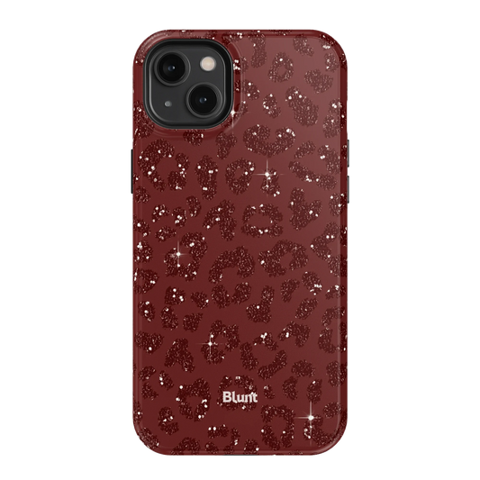Burgundy Cheetah Print iPhone Case
