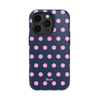 Navy Polka iPhone Case