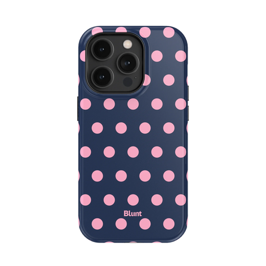 Navy Polka iPhone Case