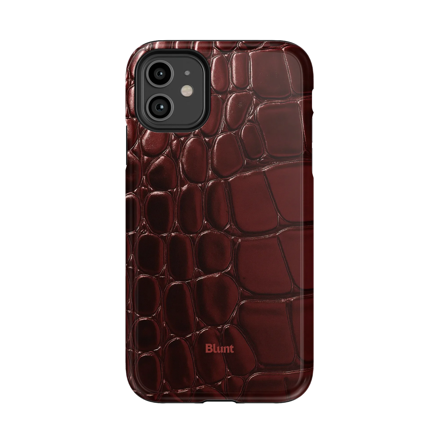 Oxblood Croc iPhone Case