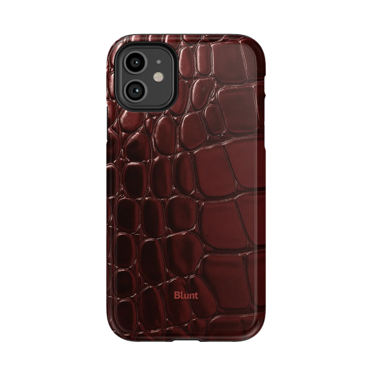 Oxblood Croc iPhone Case