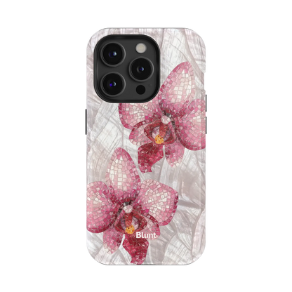 Pink Mosaic Orchids iPhone Case