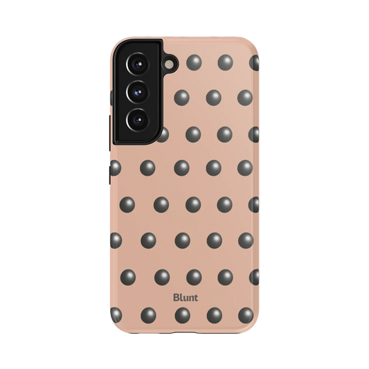 Thorne Samsung Case: a nude ground adorned with glossy black polka dots