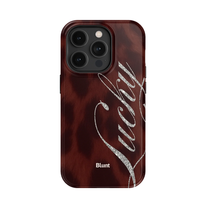 Brown Cheetah Lucky iPhone Case