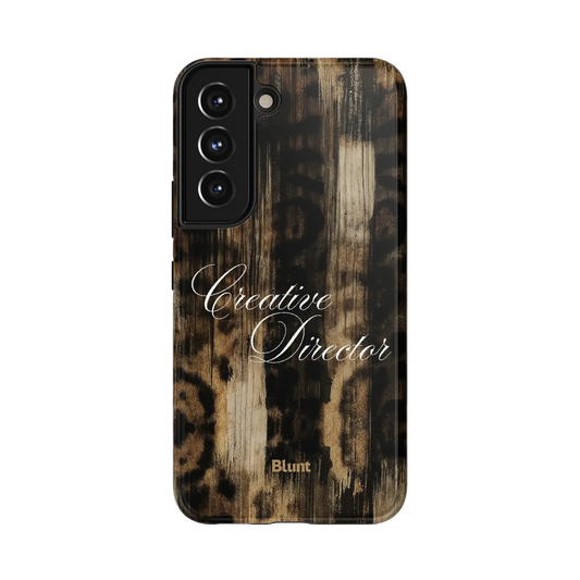 Creative Director Samsung Case: the phrase 'Creative Director' on a textured brown background