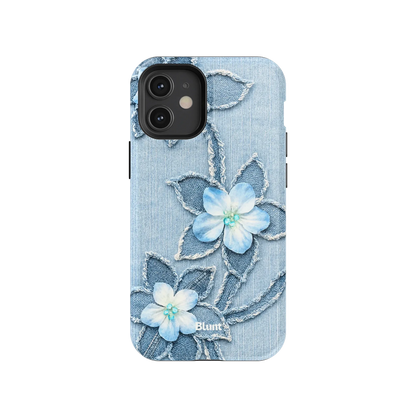 Denim Blue Bloom iPhone Case