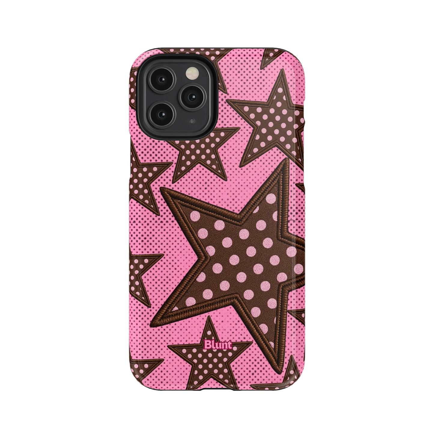 Pink Polka Star iPhone Case