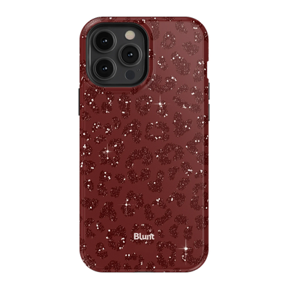 Burgundy Cheetah Print iPhone Case