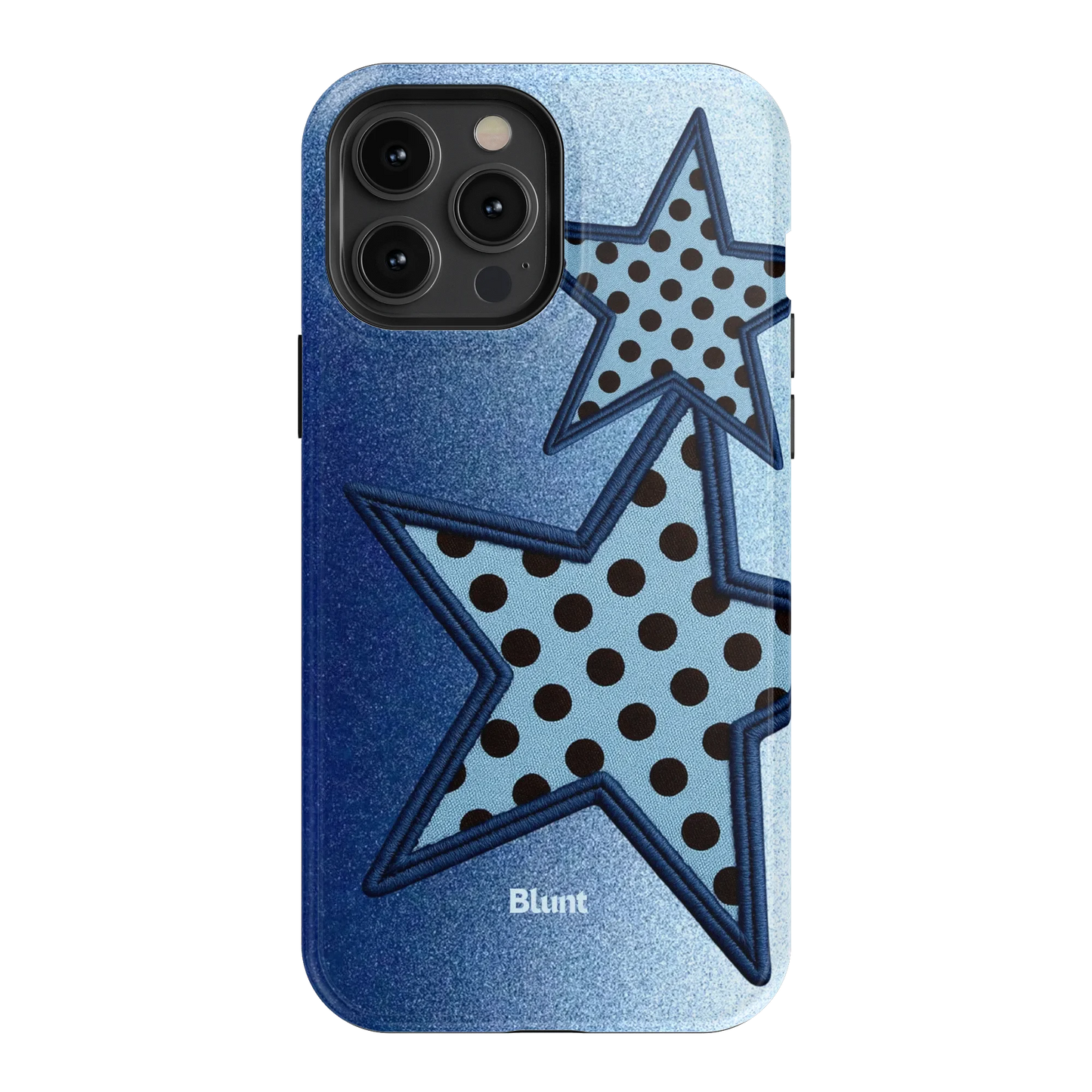 Blue Polka Star iPhone Case