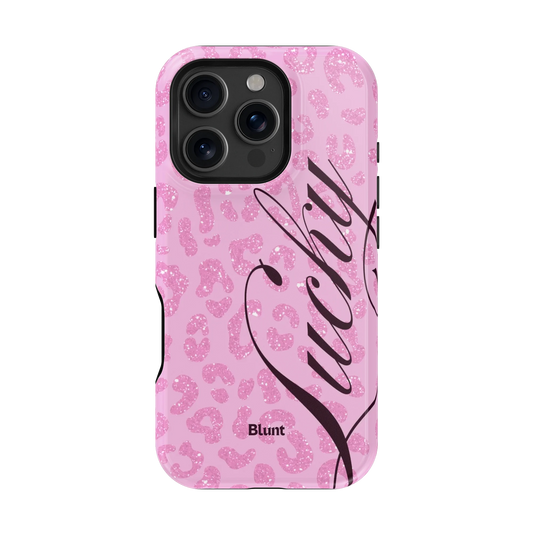 Pink Cheetah Lucky iPhone Case