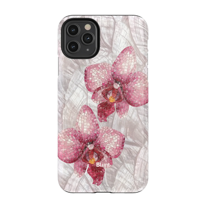 Pink Mosaic Orchids iPhone Case