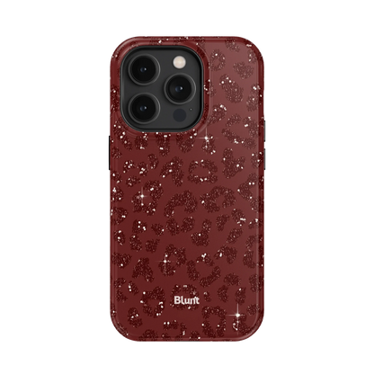 Burgundy Cheetah Print iPhone Case