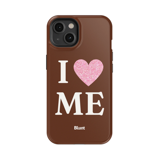Brown I Love Me iPhone Case