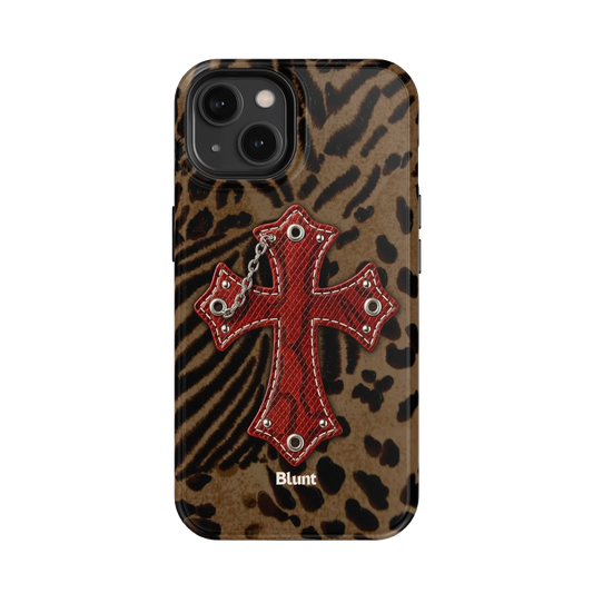 Leopard Red Cross iPhone Case