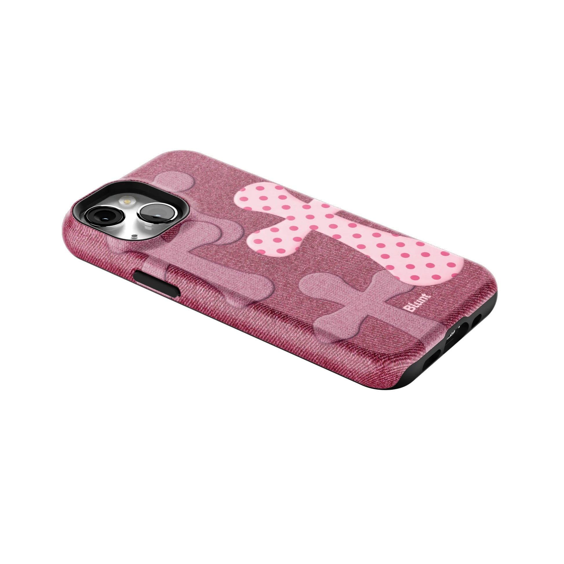 Pink-Polka-Patch-iphone-case-iPhone 13 Mini-2