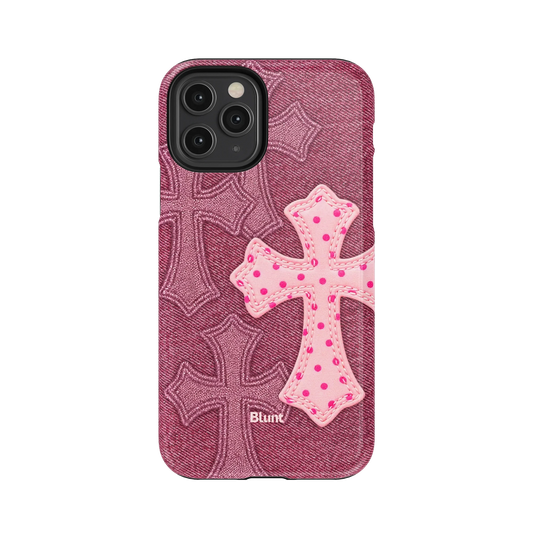 Pink Dottie Cross iPhone Case