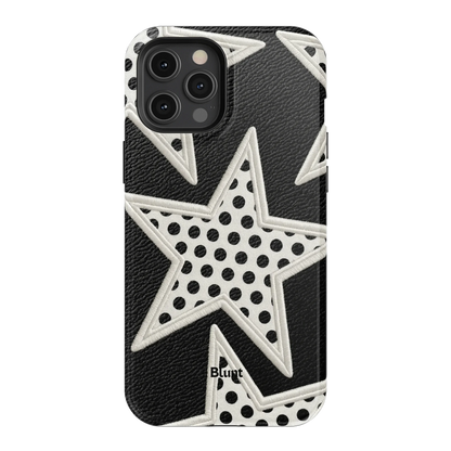 Noir Polka Star iPhone Case