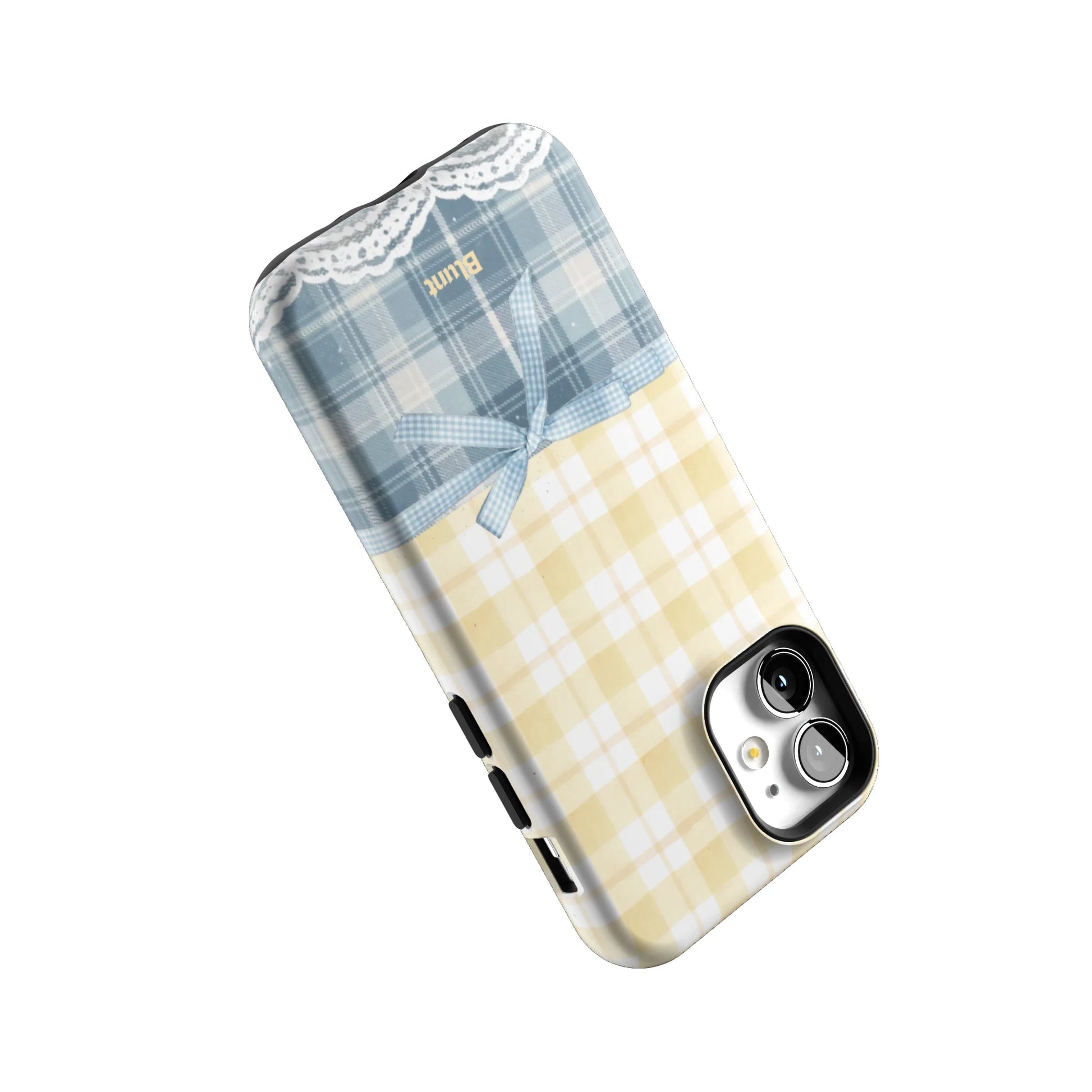 Blue-Lemonplaid-iphone-case-iPhone 12 Mini-4