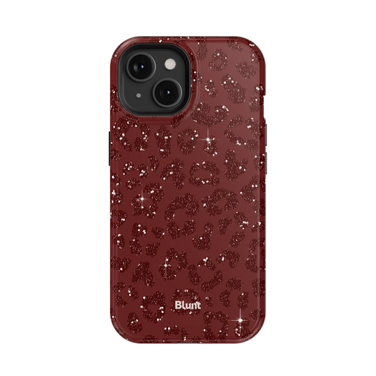 Burgundy Cheetah Print iPhone Case