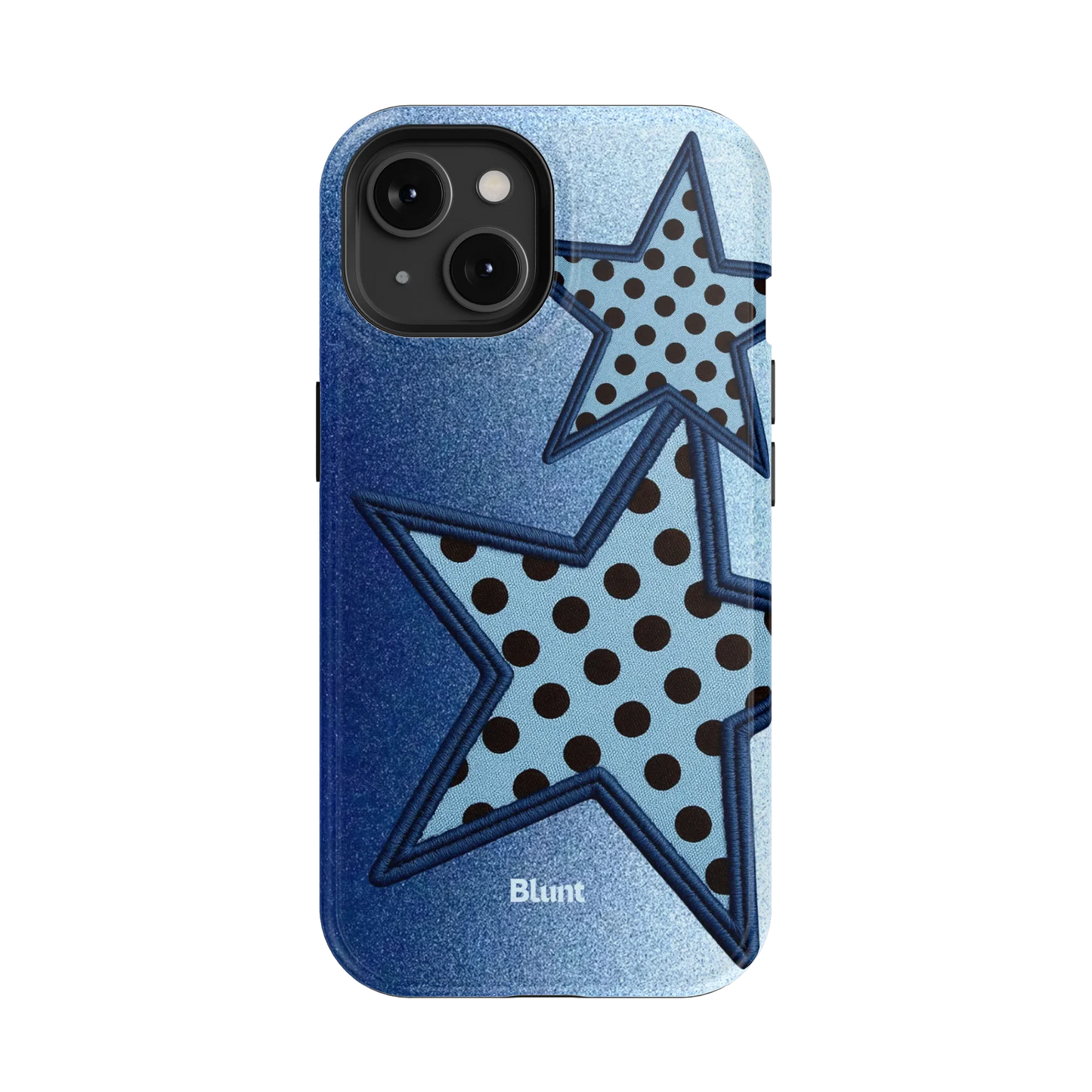 Blue Polka Star iPhone Case