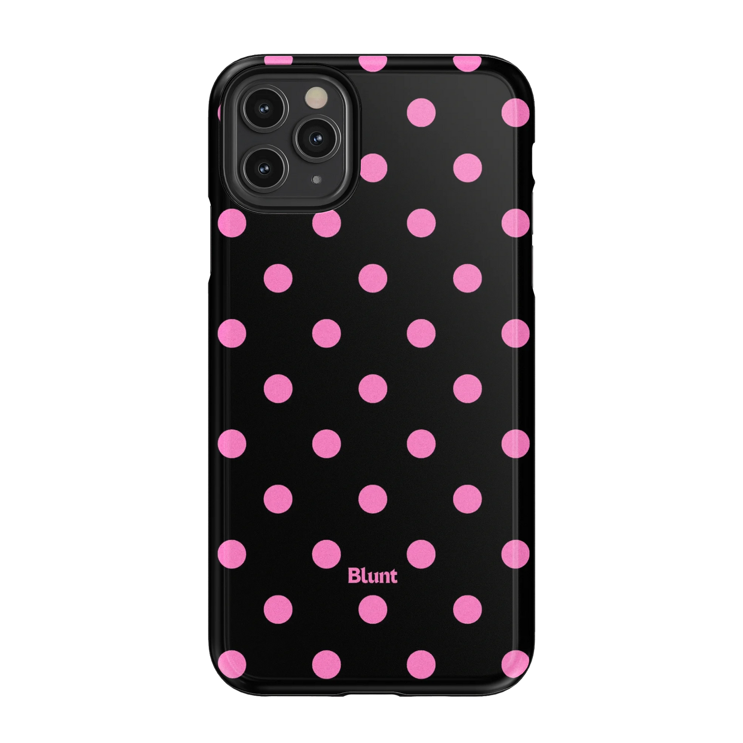 Pink and Black Polka iPhone Case