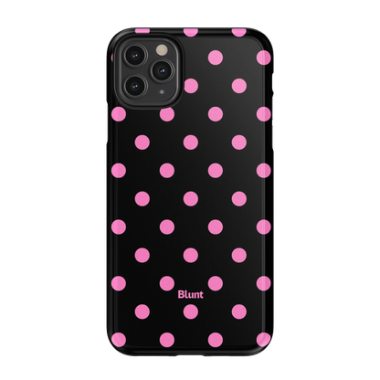 Pink and Black Polka iPhone Case