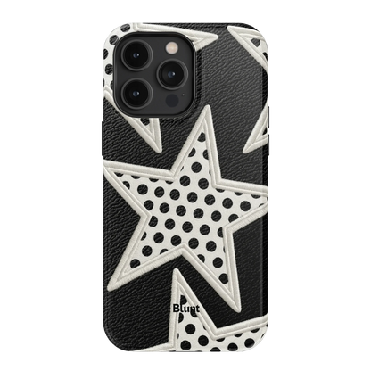 Noir Polka Star iPhone Case