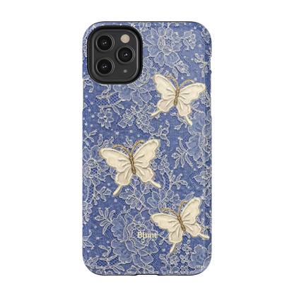 Blue Lace Butterfly iPhone Case