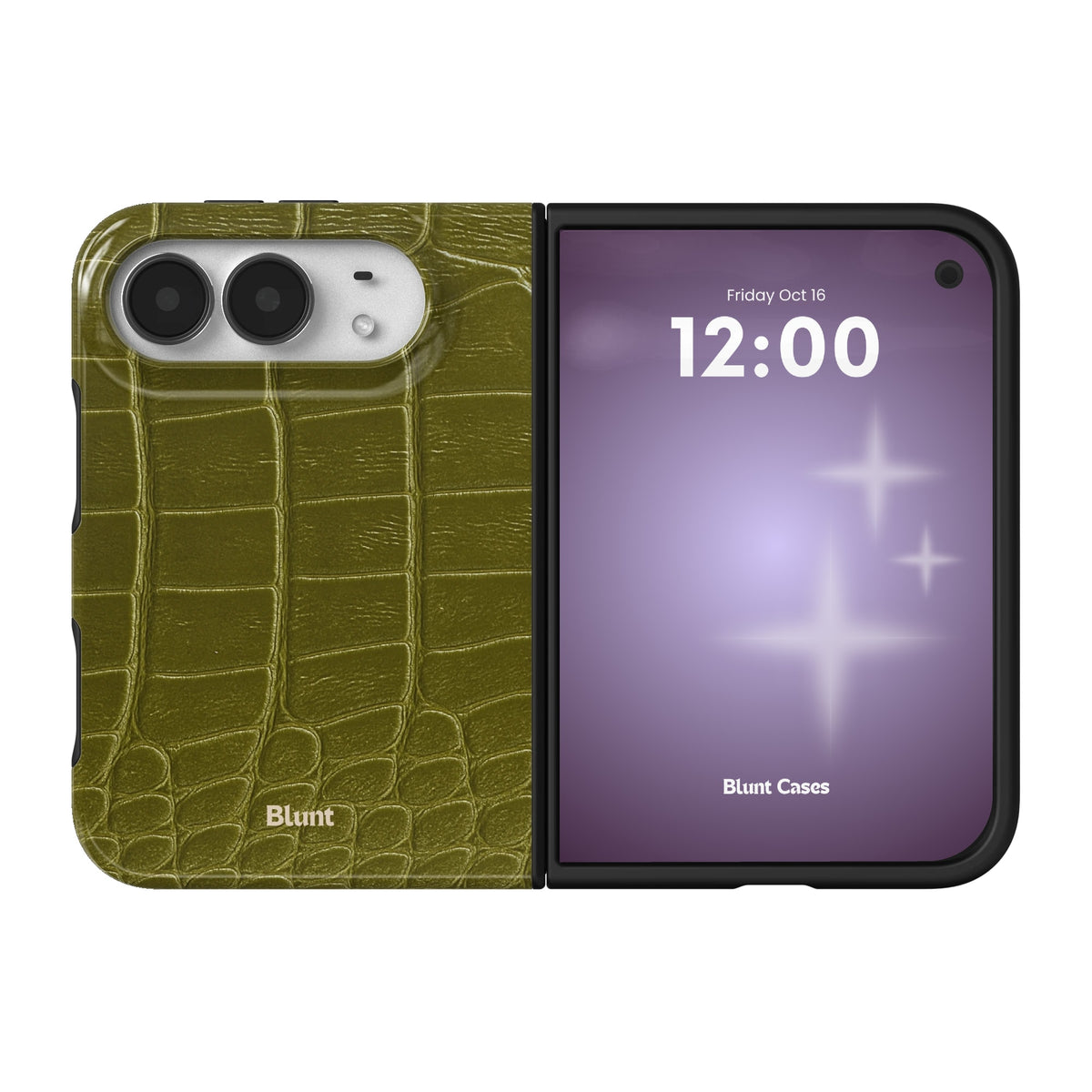 olive-croc-iphone-case iPhone 18 Duo case, view 1