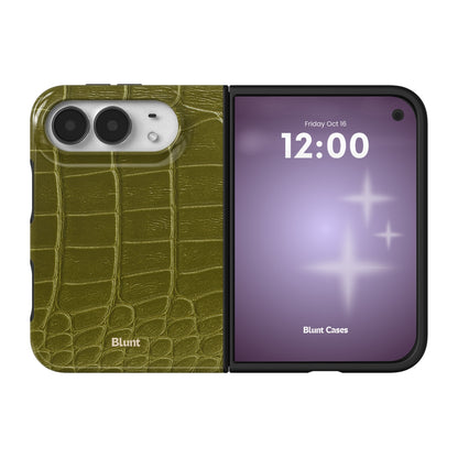 olive-croc-iphone-case iPhone 18 Duo case, view 1
