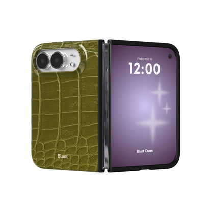 olive-croc-iphone-case iPhone 18 Duo case, view 3
