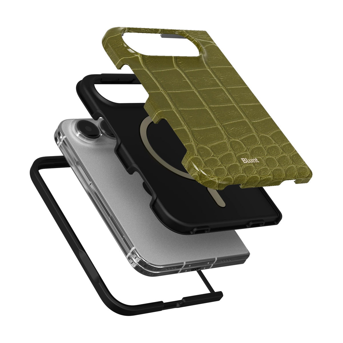 olive-croc-iphone-case iPhone 18 Duo case, view 6