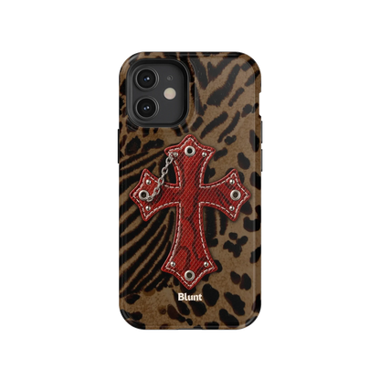 Leopard Red Cross iPhone Case