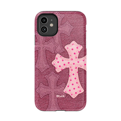 Pink Dottie Cross iPhone Case