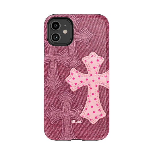 Pink Dottie Cross iPhone Case