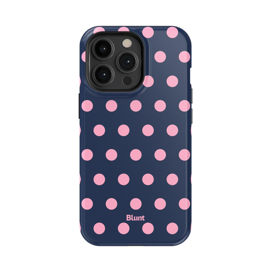 Navy Polka iPhone Case