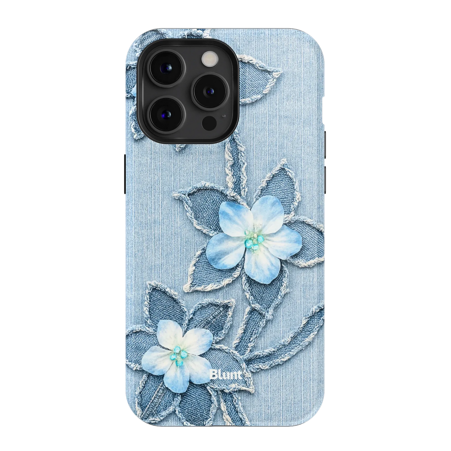 Denim Blue Bloom iPhone Case