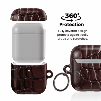 Oxblood Croc AirPod Case - Blunt Cases