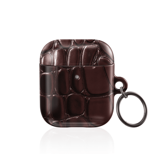 Oxblood Croc AirPod Case - Blunt Cases