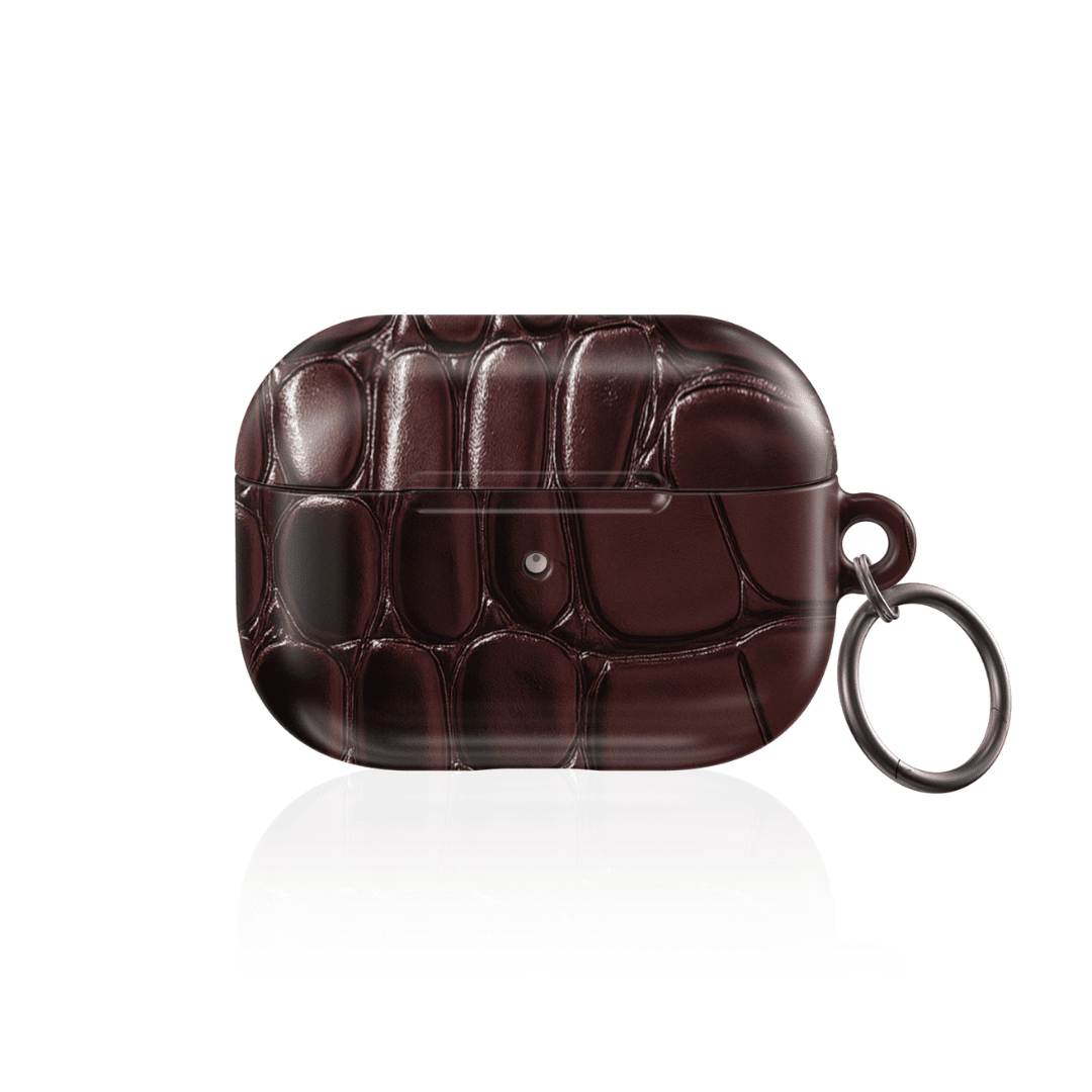 Oxblood Croc AirPod Case - Blunt Cases