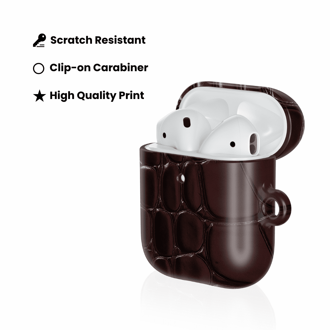 Oxblood Croc AirPod Case - Blunt Cases