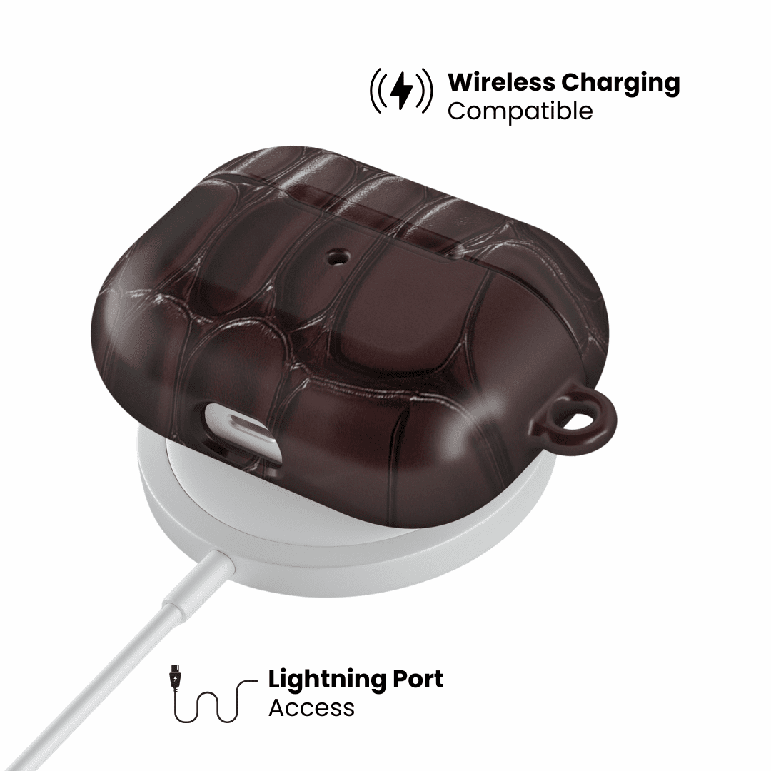 Oxblood Croc AirPod Case - Blunt Cases