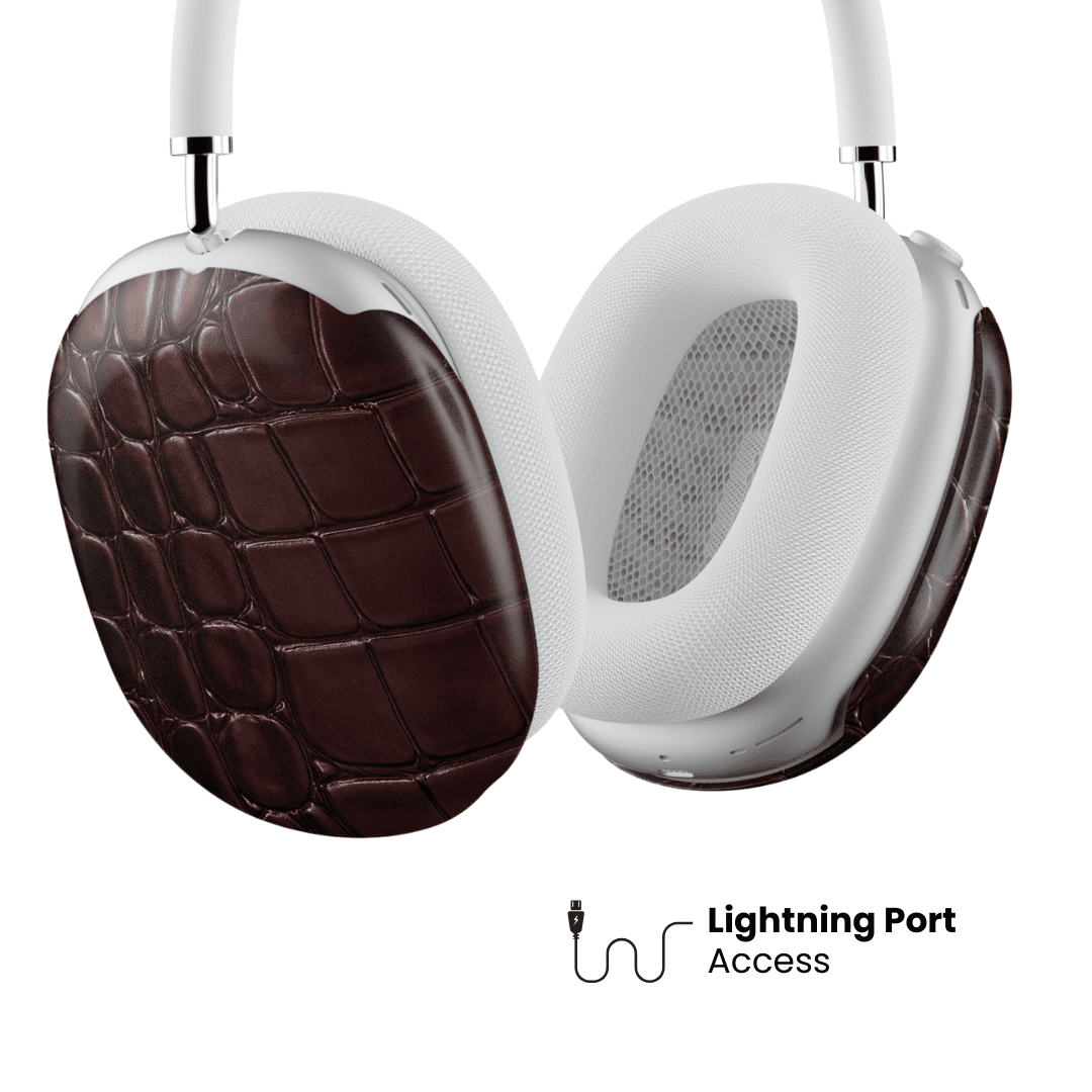 Oxblood Croc AirPod Max Case - Blunt Cases