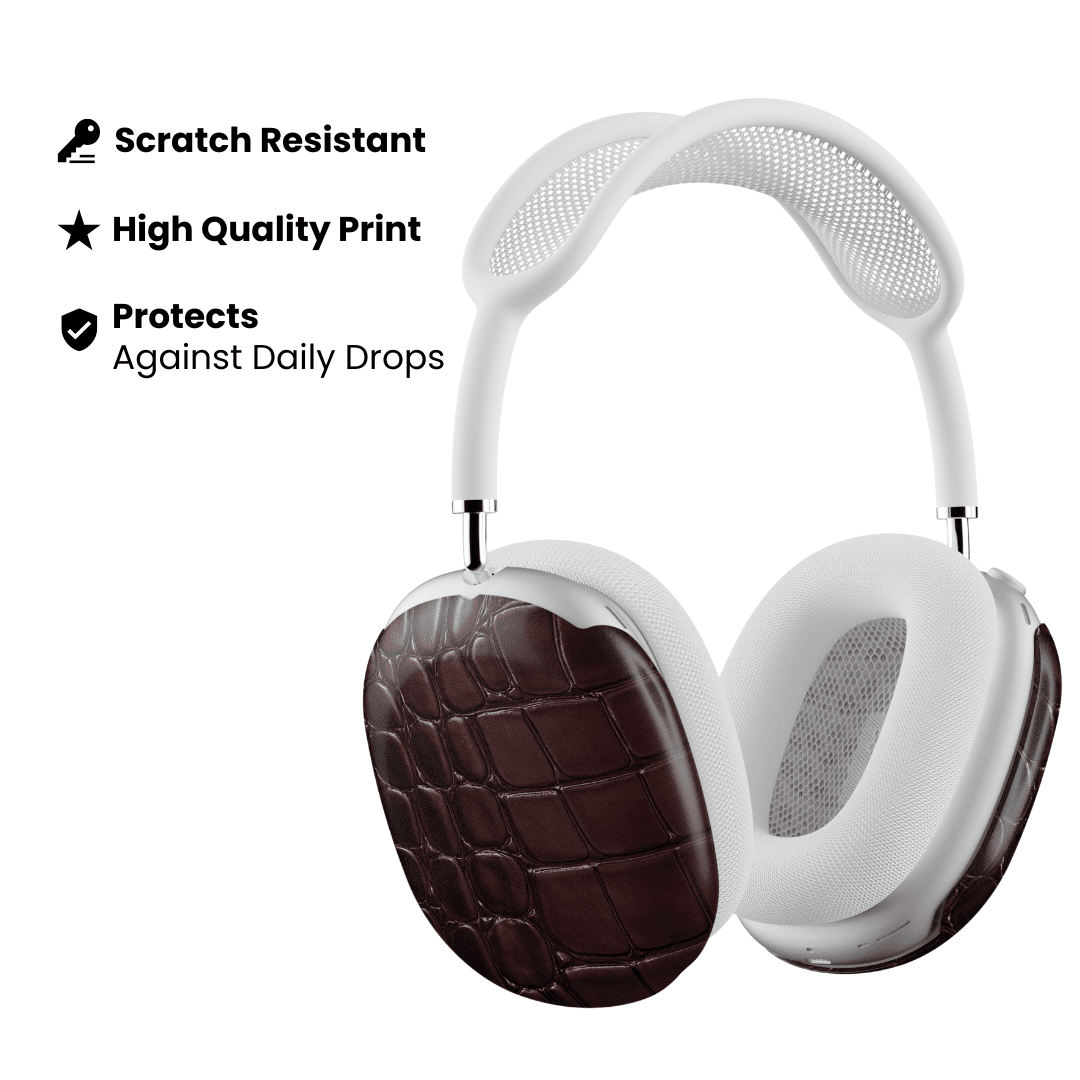 Oxblood Croc AirPod Max Case - Blunt Cases