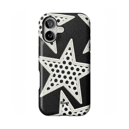 Noir Polka Star iPhone Case