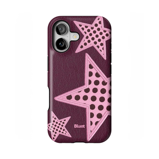 Plum Polka Star iPhone Case