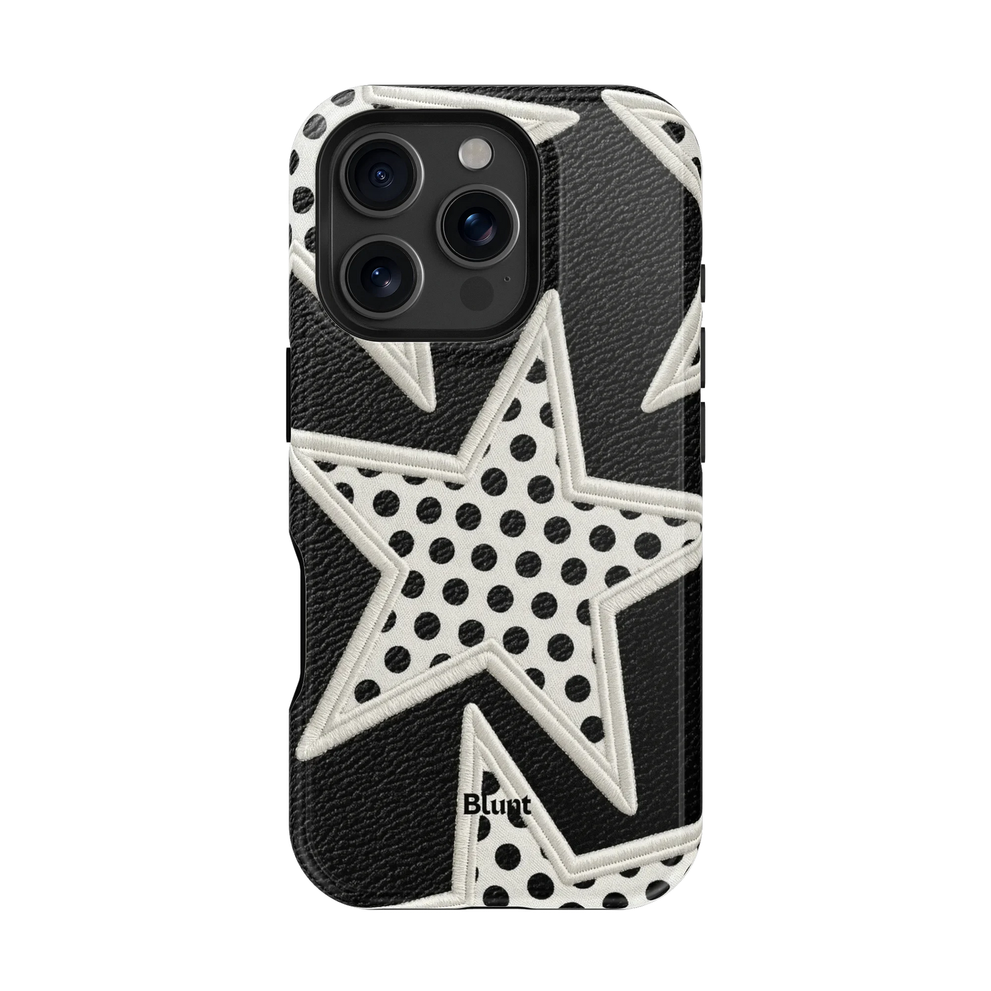Noir Polka Star iPhone Case