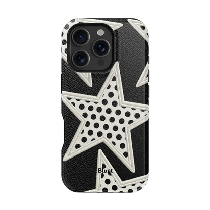 Noir Polka Star iPhone Case