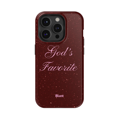 Gods Favorite Burgundy iPhone Case