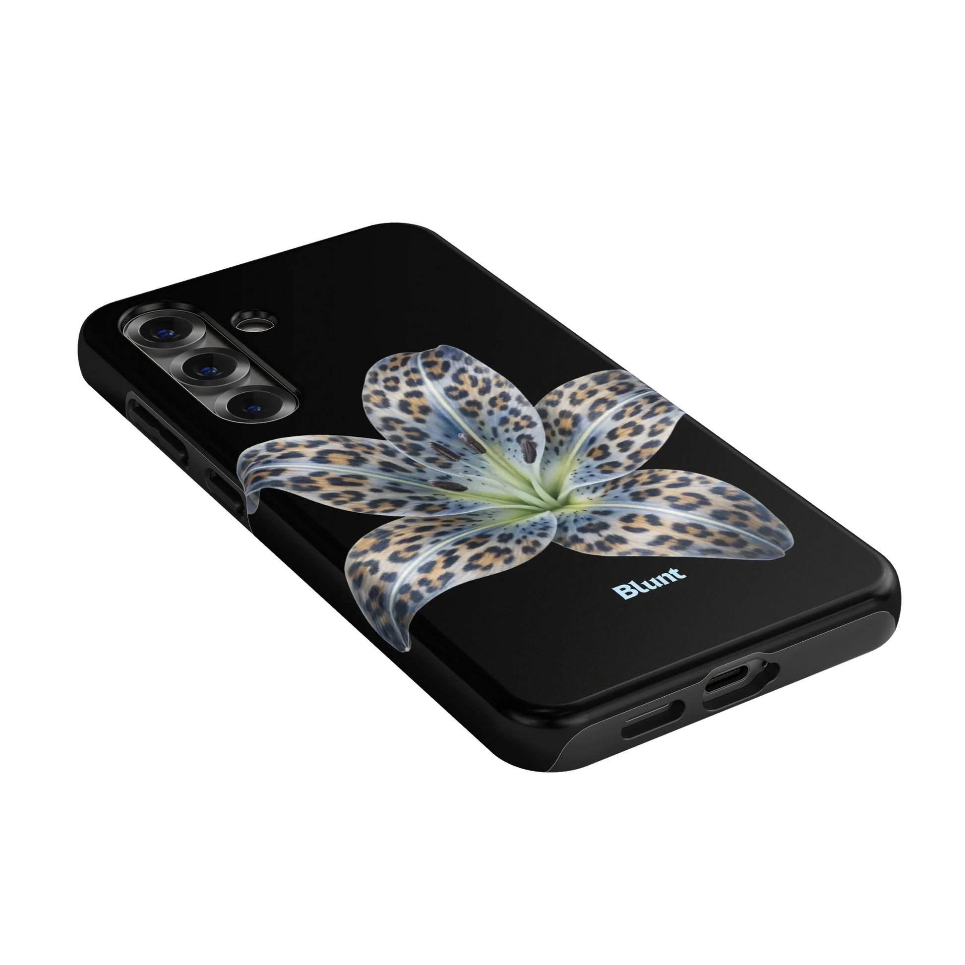 Blue-Leopard-Bloom-samsung-case-Galaxy S25 Plus-2
